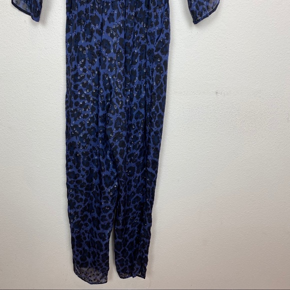 - Kate Spade leopard print clip dot jumpsuit long sleeve navy polka dot size4 - Picture 5 of 7